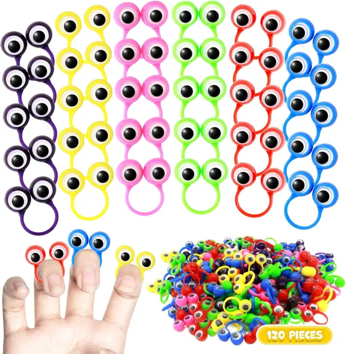 120-Pack Mini Googly-Eye Finger Puppets — Party & Classroom Set
